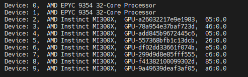 rocm-bandwidth-test sample output