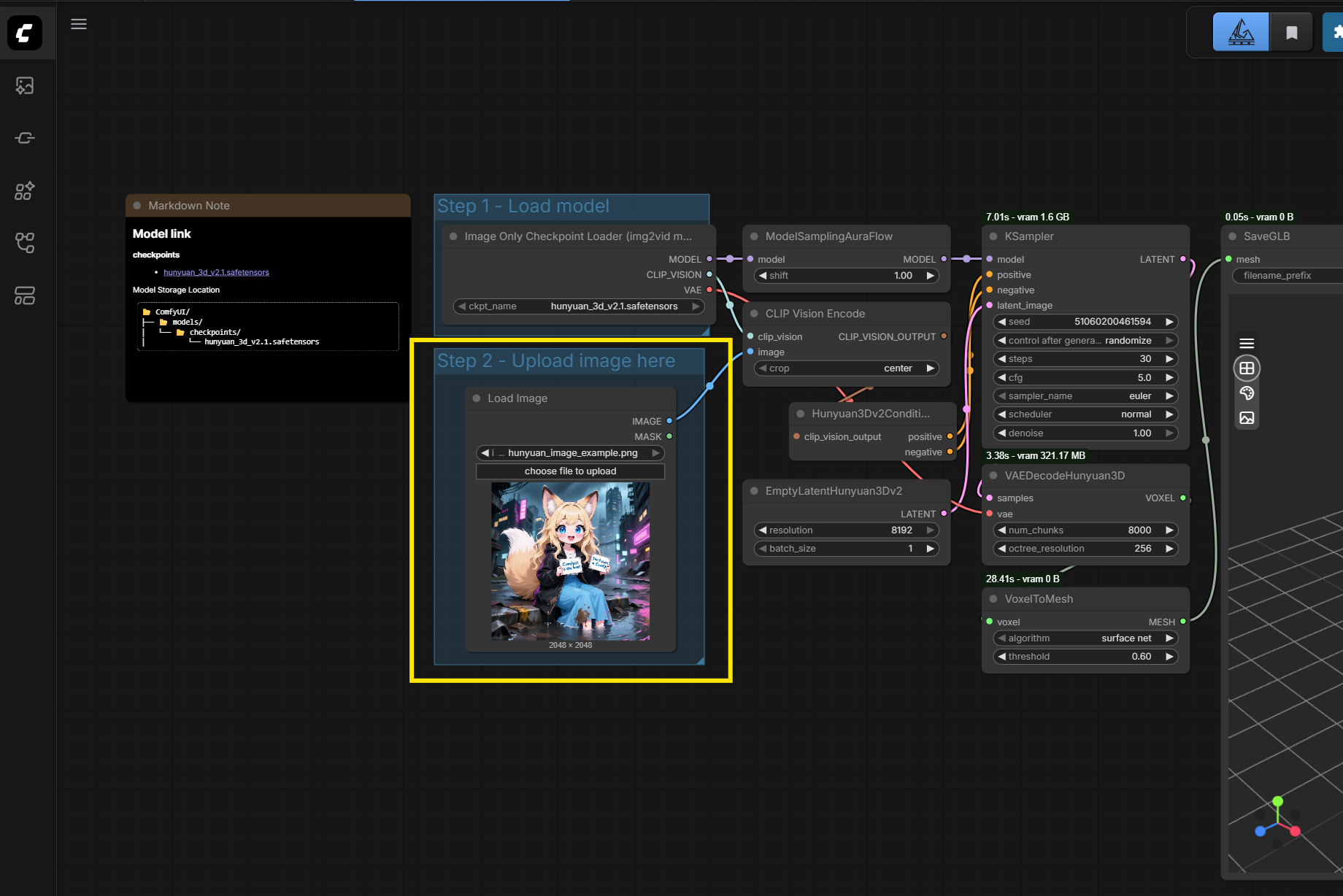 Upload image step