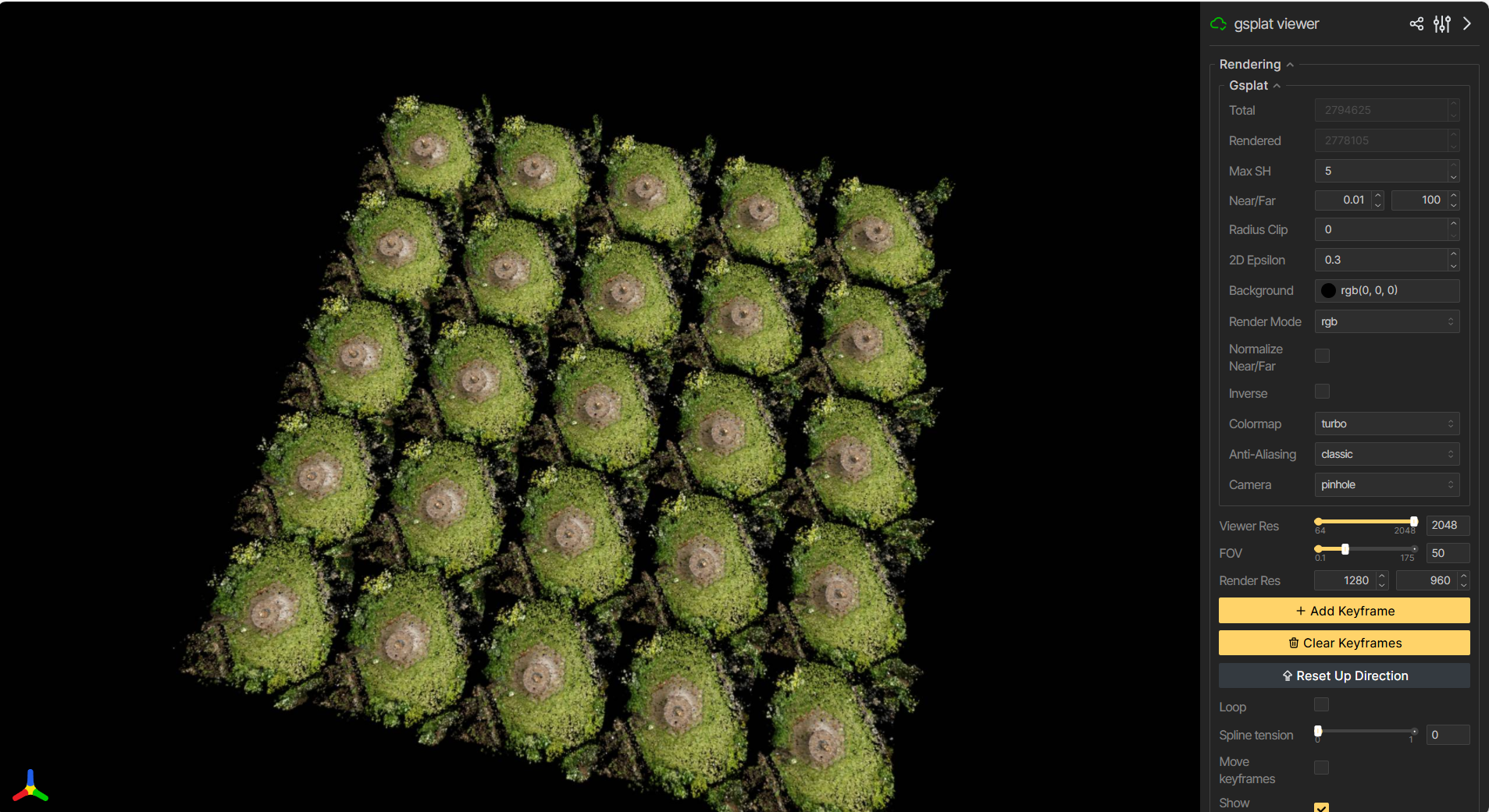 Example viewer rendering with Scene Grid