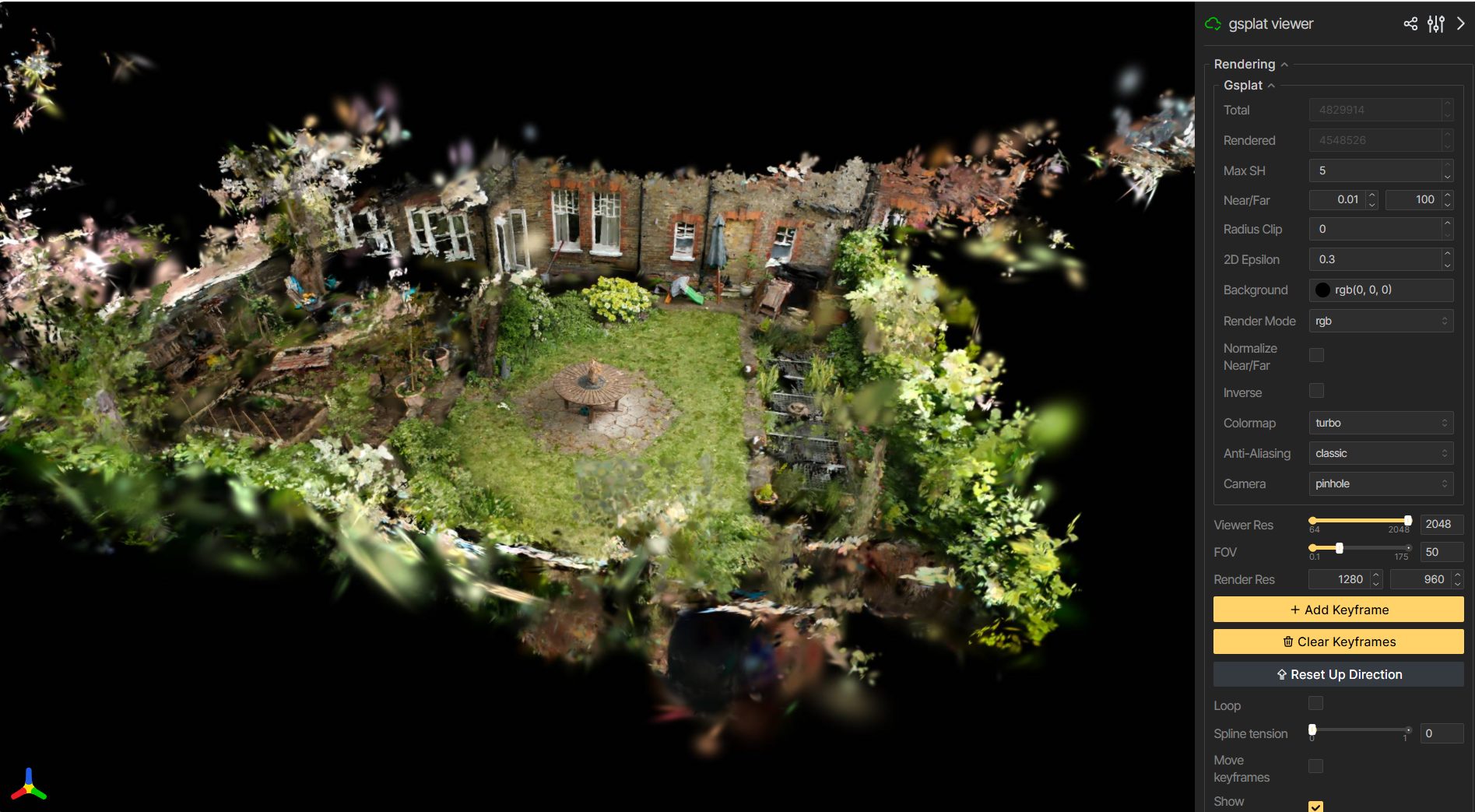 Example viewer rendering from a saved checkpoint