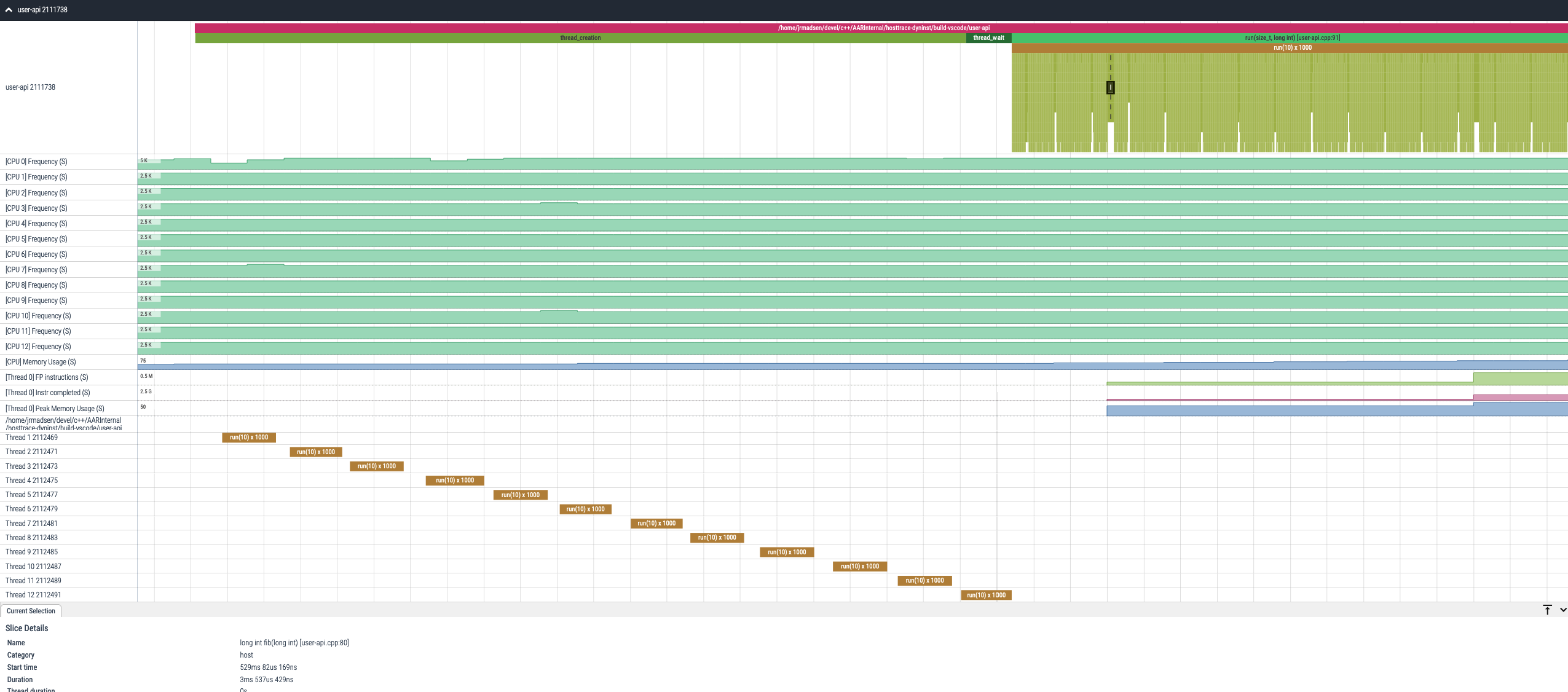 Visualization of ROCm API calls in Perfetto