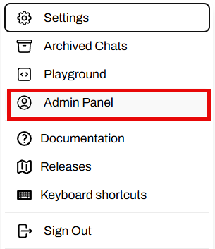 Open WebUI main page