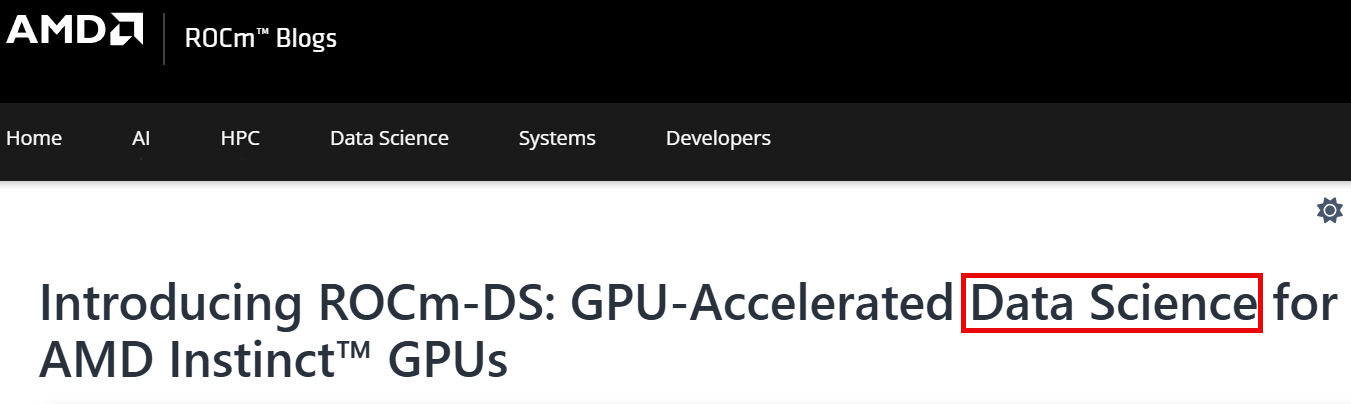 ROCm-DS blog page verification