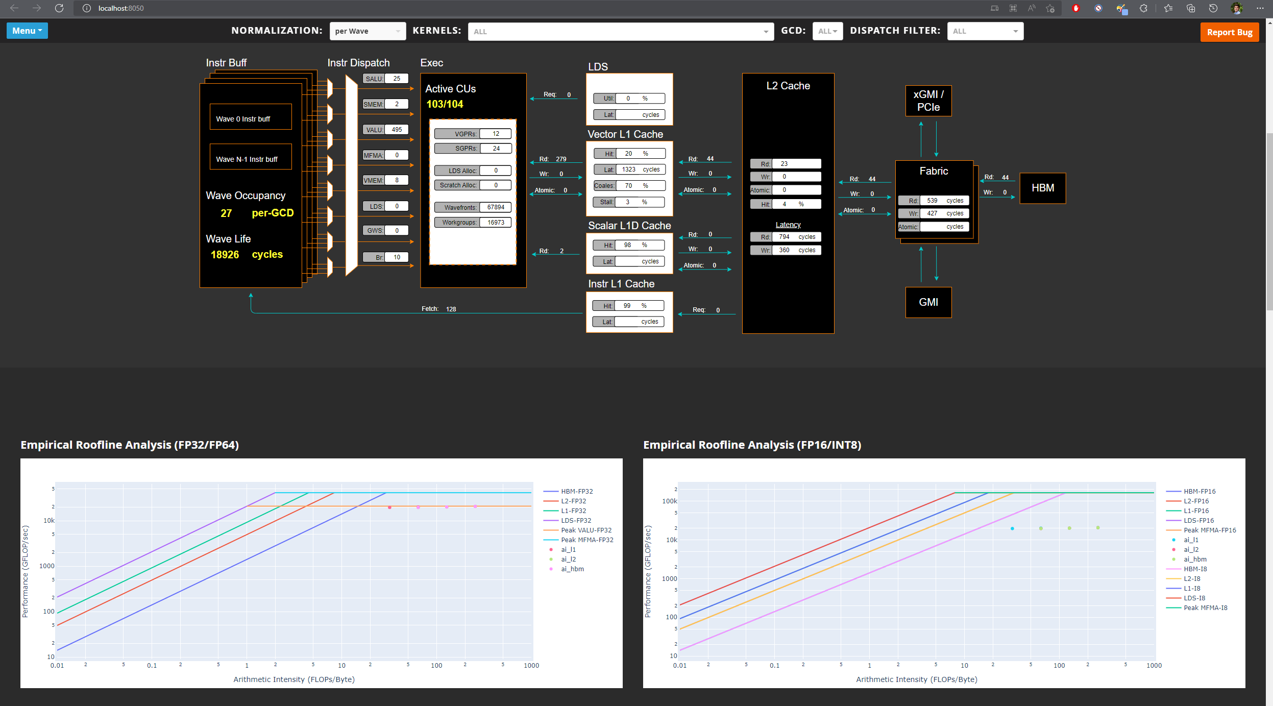 ROCm Compute Profiler standalone GUI home screen